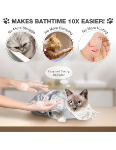 Bolsa de Baño para Gato Shappy Ajustable Gris 55cm 2