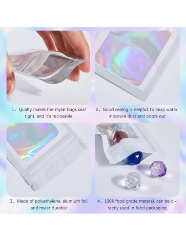 100 Bolsas Ziplock Holográficas SOFPLATE 10x7cm Resellables