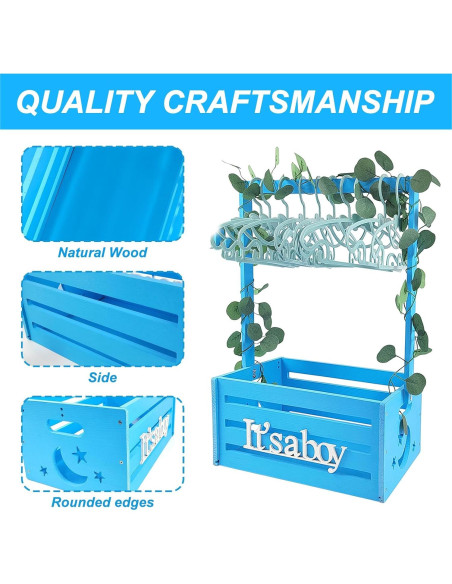 Caja de Ducha de Bebé de Madera Sibosen con Guirnalda y Perchas