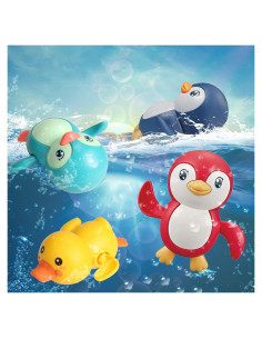 Juguetes de baño Dmeixs 4 Piezas Pingüino y Pato para Bebés