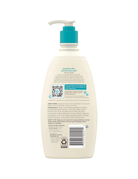 Aveeno Niños Jabón Facial y Corporal 532 ml - Piel Sensible
