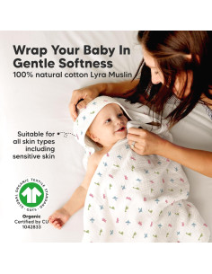 Toalla de Baño con Capucha KeaBabies Lyra Algodón Orgánico 76.2x76.2 cm 2