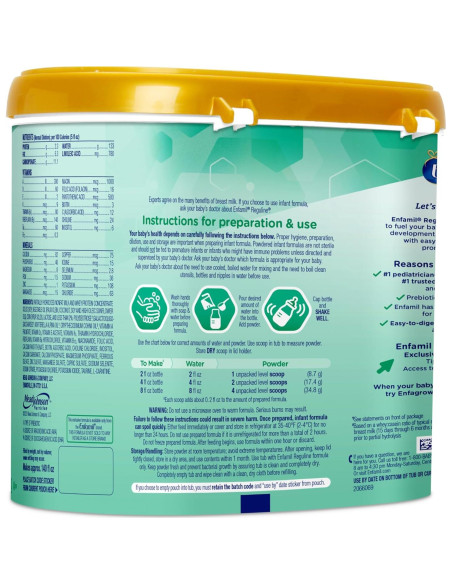 Fórmula Infantil Enfamil Reguline 553.2 g - Heces Blandas y DHA