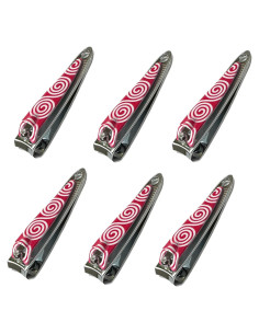 Mini Cortauñas ALAZCO Acero Inoxidable Diseño Rosa 6 Piezas