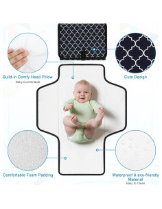 Almohadilla de Cambio de Pañales Portátil Accmor Geometría 63.5x33cm 2