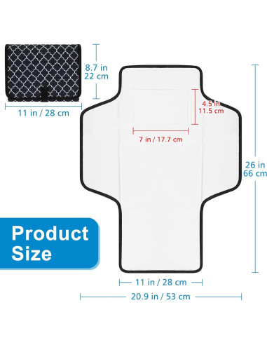 Almohadilla de Cambio de Pañales Portátil Accmor Geometría 63.5x33cm