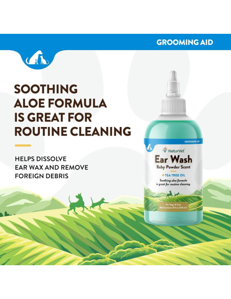 NaturVet Lavado de Oídos con Aceite de Árbol de Té y Aloe 226g