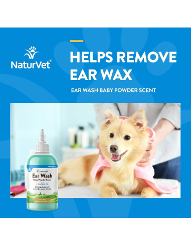 NaturVet Lavado de Oídos con Aceite de Árbol de Té y Aloe 226g