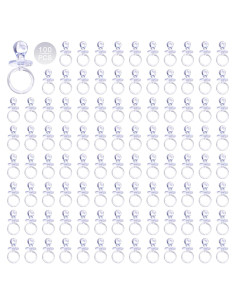 100 Chupetes de Plástico Transparentes para Baby Shower 6.99 cm