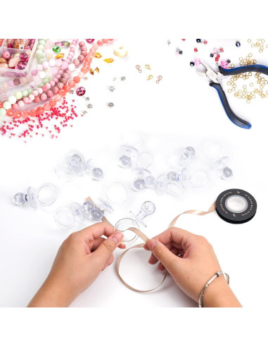 100 Chupetes de Plástico Transparentes para Baby Shower 6.99 cm