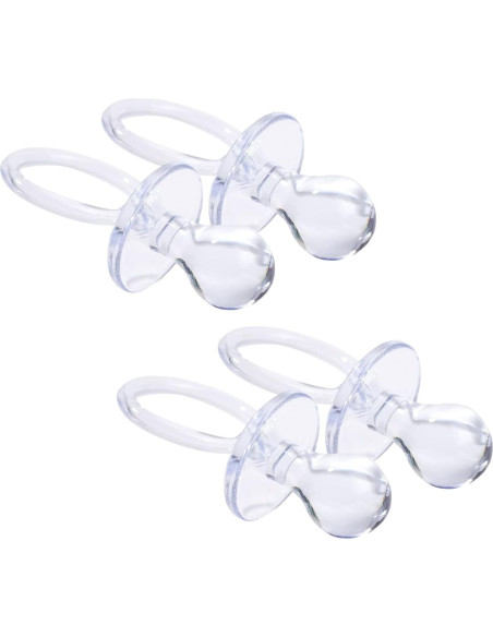 100 Chupetes de Plástico Transparentes para Baby Shower 6.99 cm