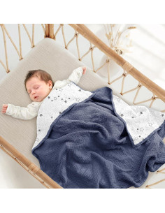 Manta de Muselina Lulu Moon 119x119 cm Estrella Azul 2