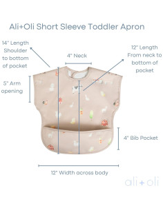 Babero de Manga Corta Ali+Oli Granja Impermeable y Lavable 2