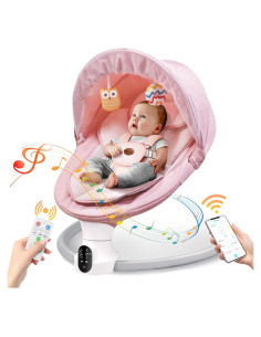 Columpio Eléctrico para Bebés BB706 - Rosa, 5 Velocidades, Bluetooth