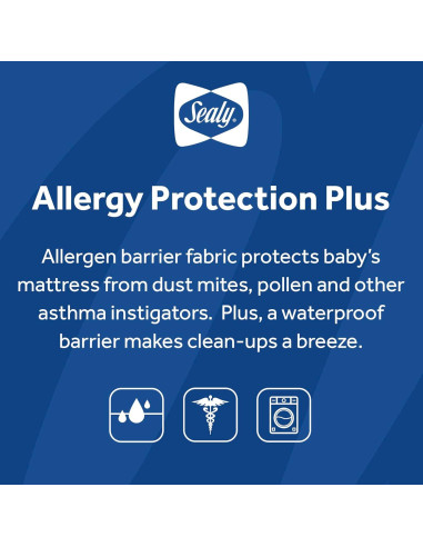 Protector de Colchón Impermeable Sealy Baby 132x71 cm Blanco