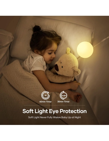 Luz Nocturna Regulable para Niños 7 Colores Recargable