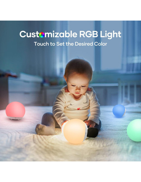 Luz Nocturna Regulable para Niños 7 Colores Recargable