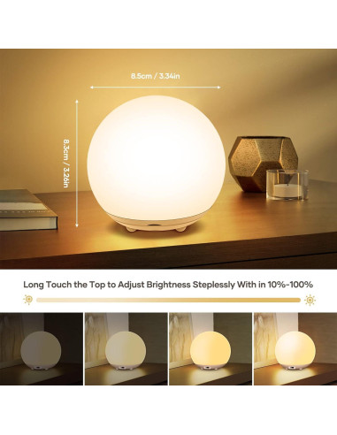 Luz Nocturna Regulable para Niños 7 Colores Recargable