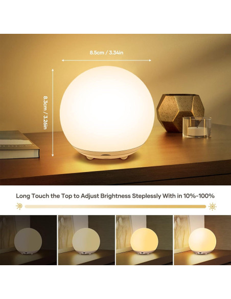 Luz Nocturna Regulable para Niños 7 Colores Recargable