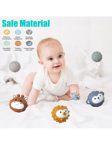Conjunto de 6 Pelotas Sensoriales TMYIDO para Bebés 6-18 Meses