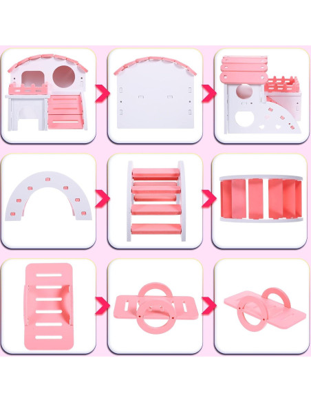 Juego de Juguetes para Hámster Skylety 3 Piezas Rosa