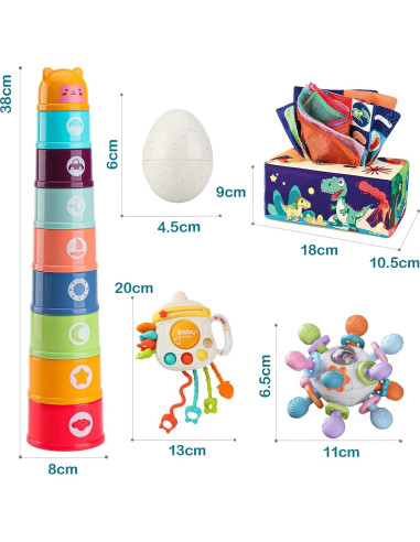 Juguetes Montessori para Bebés 5 en 1 KADAYAYA - Dinosaurios