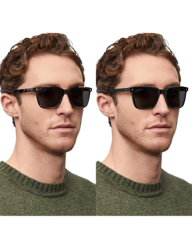 Gafas de Sol Retro Polarizadas STGATN para Hombres - 2 Paquetes