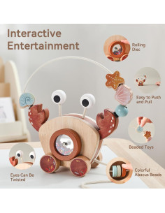 Juguete de arrastre Cangrejo Promise Babe para niños 1-3 años 2