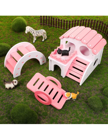 Juego de Juguetes para Hámster Skylety 3 Piezas Rosa