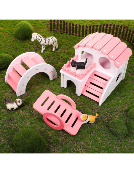 Juego de Juguetes para Hámster Skylety 3 Piezas Rosa