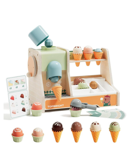 Juego de Cocina de Madera TOP BRIGHT con Mostrador de Helados