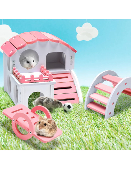 Juego de Juguetes para Hámster Skylety 3 Piezas Rosa