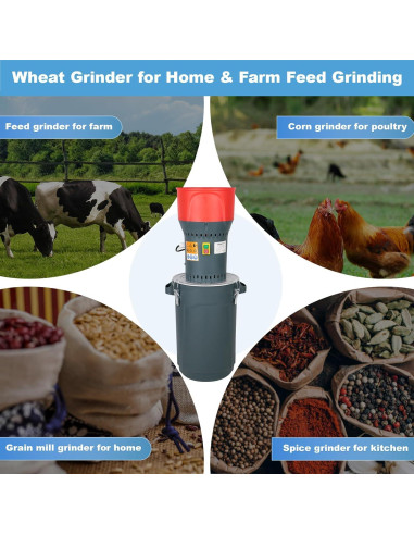 Molino de Maíz Eléctrico 25L con 7 Tamices - 7.06 kg