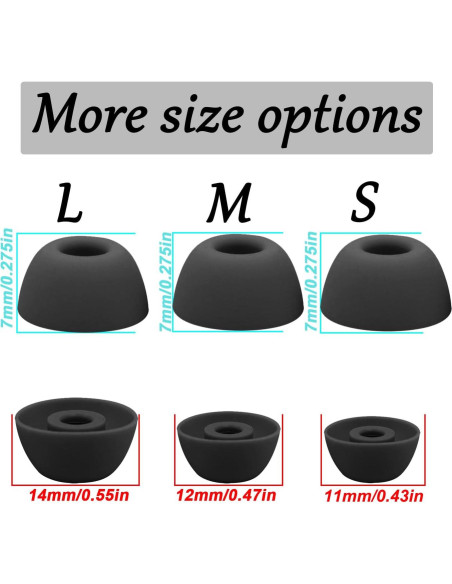 Puntas de Silicona de Repuesto UOWGA para Galaxy Buds 2 Pro - 6 Tamaños Puntas de Silicona de Repuesto UOWGA para Galaxy Buds 2 Pro - 6 Tamaños