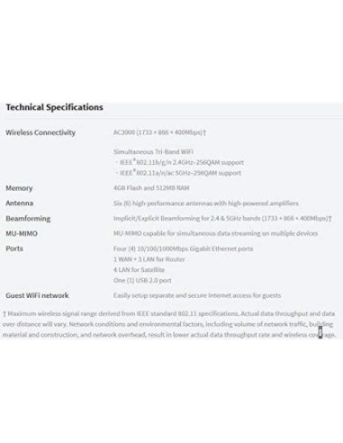 NETGEAR Orbi RBS50 Satélite Mesh WiFi Tri-banda AC3000 Renovado