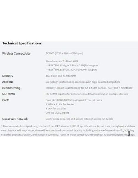 NETGEAR Orbi RBS50 Satélite Mesh WiFi Tri-banda AC3000 Renovado