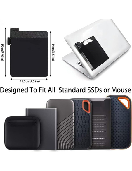 Paquete de 2 fundas adhesivas para SSD LURSIN - Negro