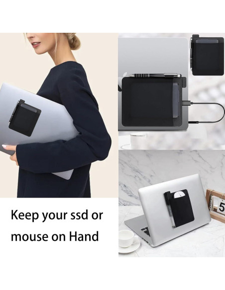 Paquete de 2 fundas adhesivas para SSD LURSIN - Negro