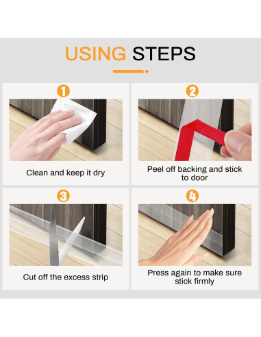 Burlete de Silicona Transparente E-PRONSE 5cm x 6.1m para Puertas