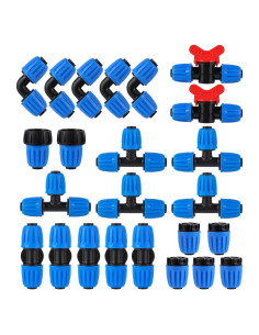 Kit de Conectores de Riego por Goteo FULAIERGD 24 Pcs 1/2"