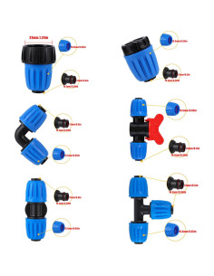 Kit de Conectores de Riego por Goteo FULAIERGD 24 Pcs 1/2" 2