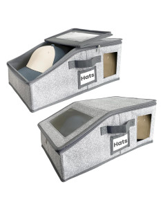 Organizador de Gorras Apilable Houxen - 2 Unidades Gris