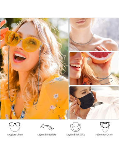 Cadena de Gafas de Sol Knagsfa para Mujeres - Brillante y Elegante