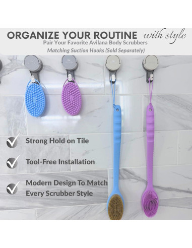 Esfregador de Espalda Avilana con Mango Largo de Silicona 48 cm