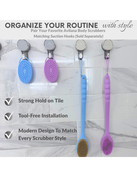 Esfregador de Espalda Avilana con Mango Largo de Silicona 48 cm