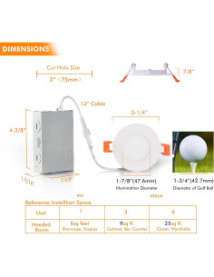 Downlight LED Empotrado Cloudy Bay 8W 6 Unidades 3" 2