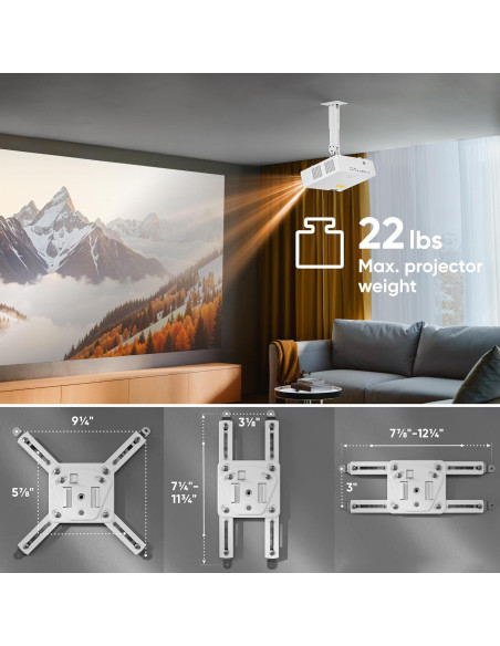 Soporte de Proyector ONKRON K3A Ajustable para Techo y Pared Soporte de Proyector ONKRON K3A Ajustable para Techo y Pared