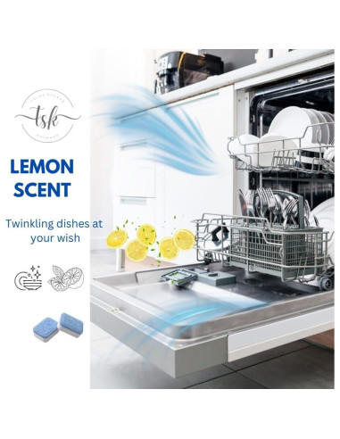 Tabletas Limpiadoras para Lavavajillas TSK - 30 Unidades, Aroma a Limón