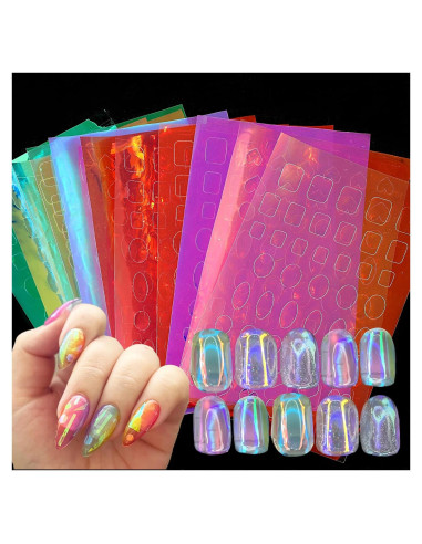 Calcomanías de Uñas Lásers 11 Hojas Zyghjort Coloridas