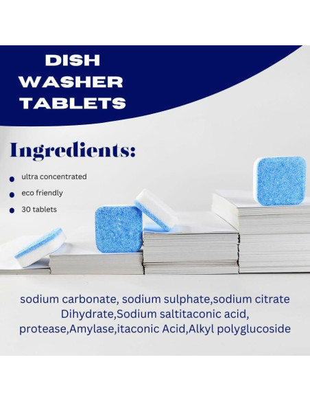 Tabletas Limpiadoras para Lavavajillas TSK - 30 Unidades, Aroma a Limón